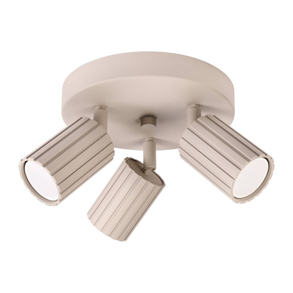 Lamkur Strahler Prisma beige Stahl B/H/L: ca. 18x19,5x18 cm 3 Brennstellen