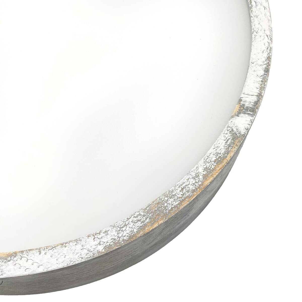 Lamkur Deckenleuchte hellbraun weiß Glas Holz B/H/L: ca. 38,5x12x38,5 cm 3 Brennstellen