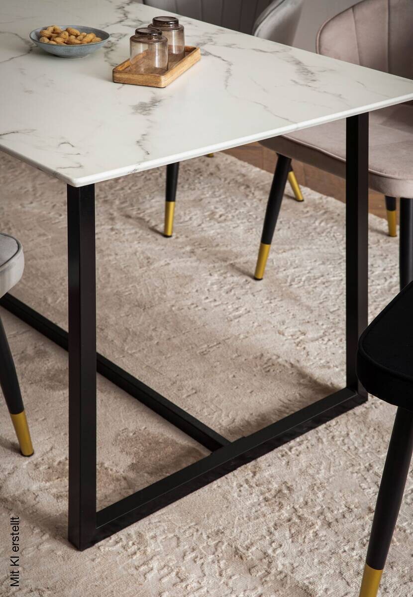 Esstisch weiß Marmor Optik B/H/T: ca. 120x76x60 cm