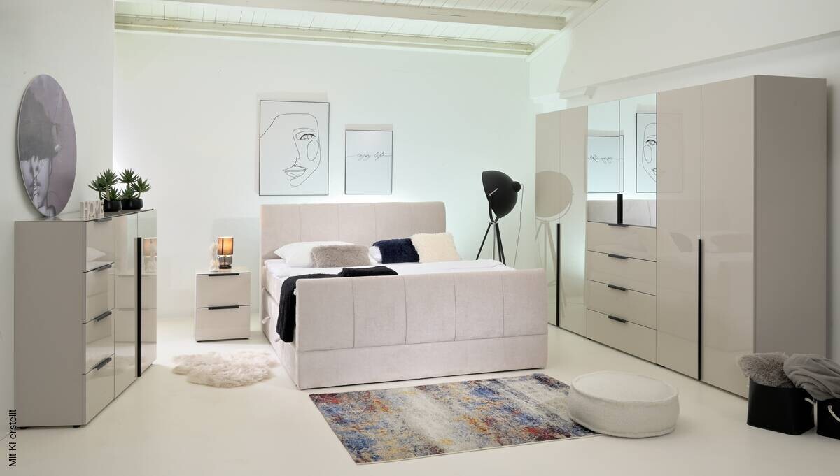 Boxspringbett Harmony creme Liegefläche B/L: ca. 180x200 cm