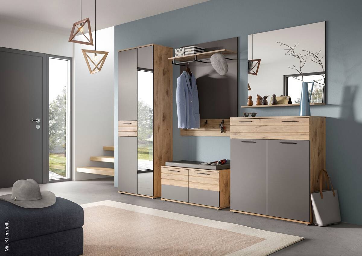 Sitzbank Mason Nox Oak Nachbildung dunkelgrau B/H/T: ca. 90x45x37 cm