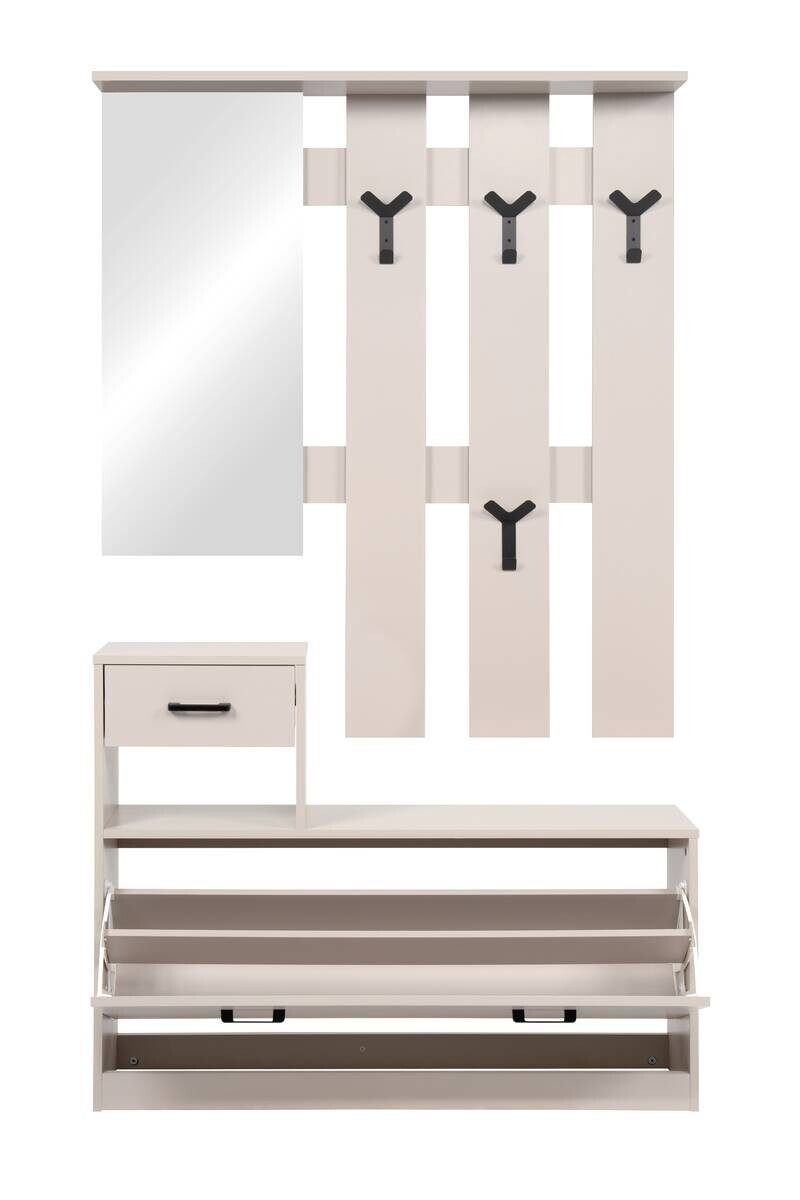 Kompaktgarderobe Garda 41A Kaschmirgrau B/H/T: ca. 100x180x25 cm