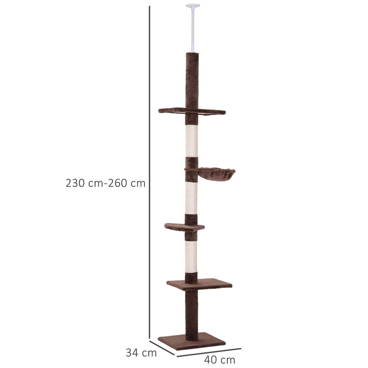 PawHut Kratzbaum braun Polyester B/H/L: ca. 30x260x40 cm