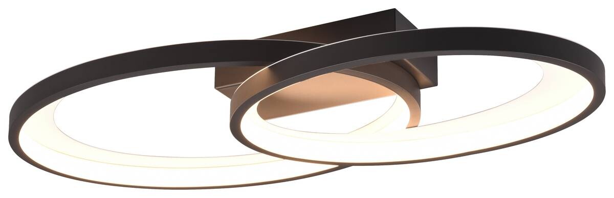 Reality LED-Deckenleuchte R64482134 Malaga weiß schwarz Metall B/H/T: ca. 57x8x30 cm 1 Brennstellen