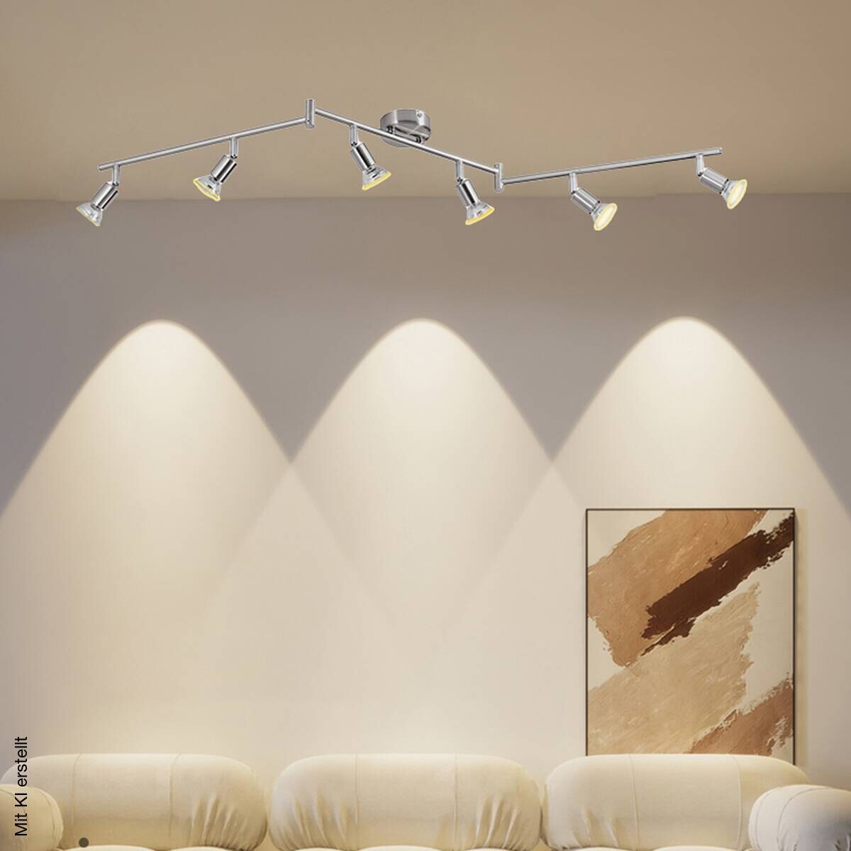 POCOline Spot 6-flg. Joris nickel matt Metall L: ca. 120 cm GU10 6 Brennstellen