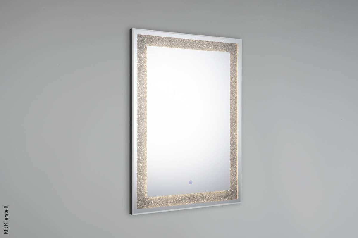 Mirrors & More LED-Spiegel Hermine glasklar B/H: ca. 50x70 cm