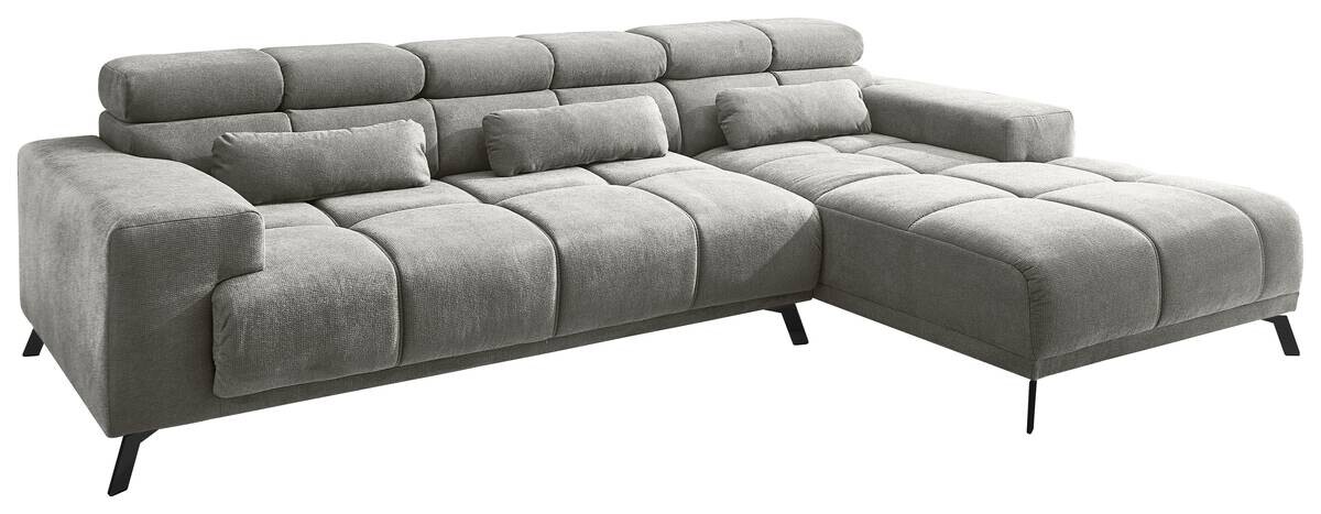 Ecksofa mit elektrischer Sitztiefenverstellung Silbergrau Polyester Nylon B/H/T: ca. 285x99x120 cm