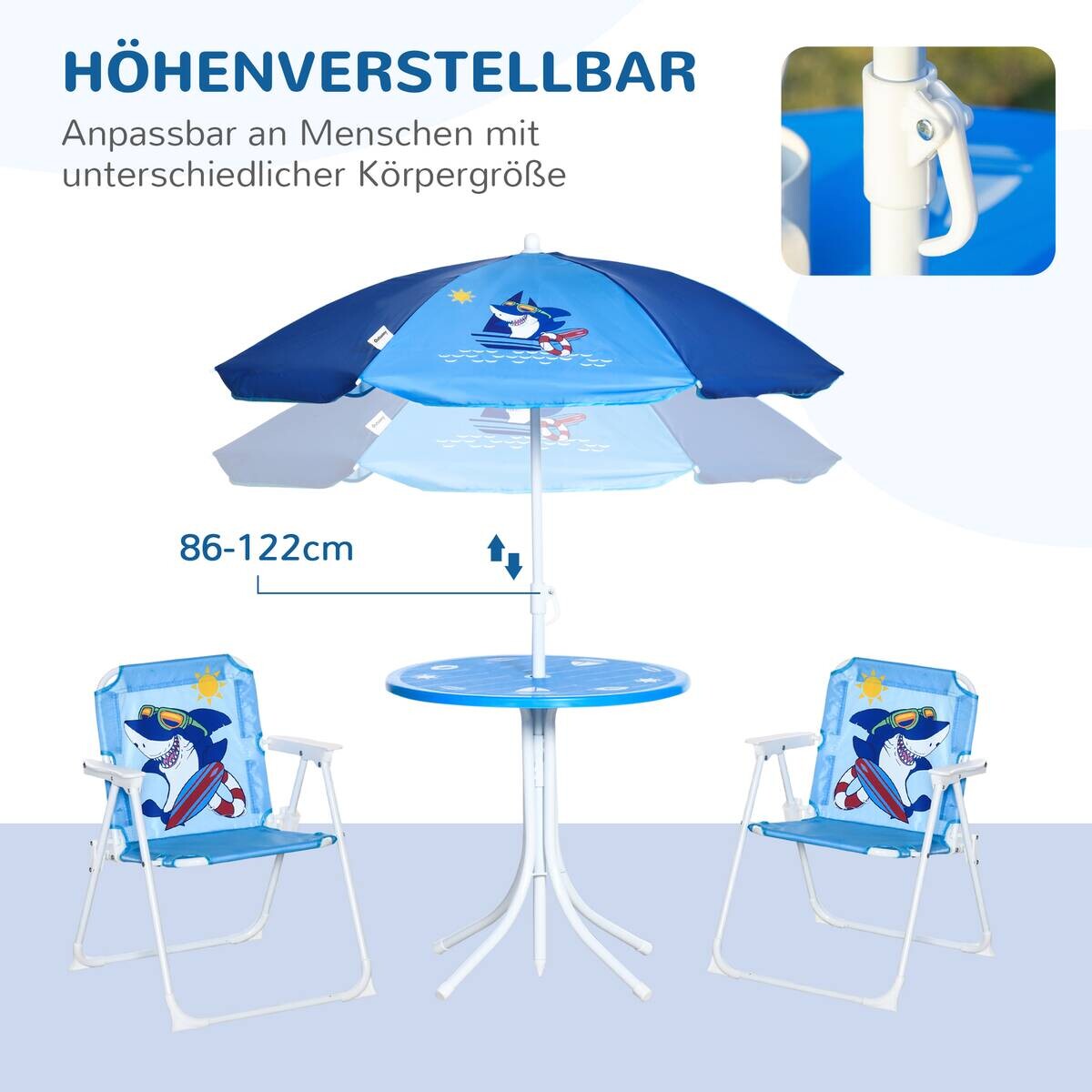 Outsunny Sitzgruppe blau Metall B/H/L: ca. 49,5x49,5x50 cm