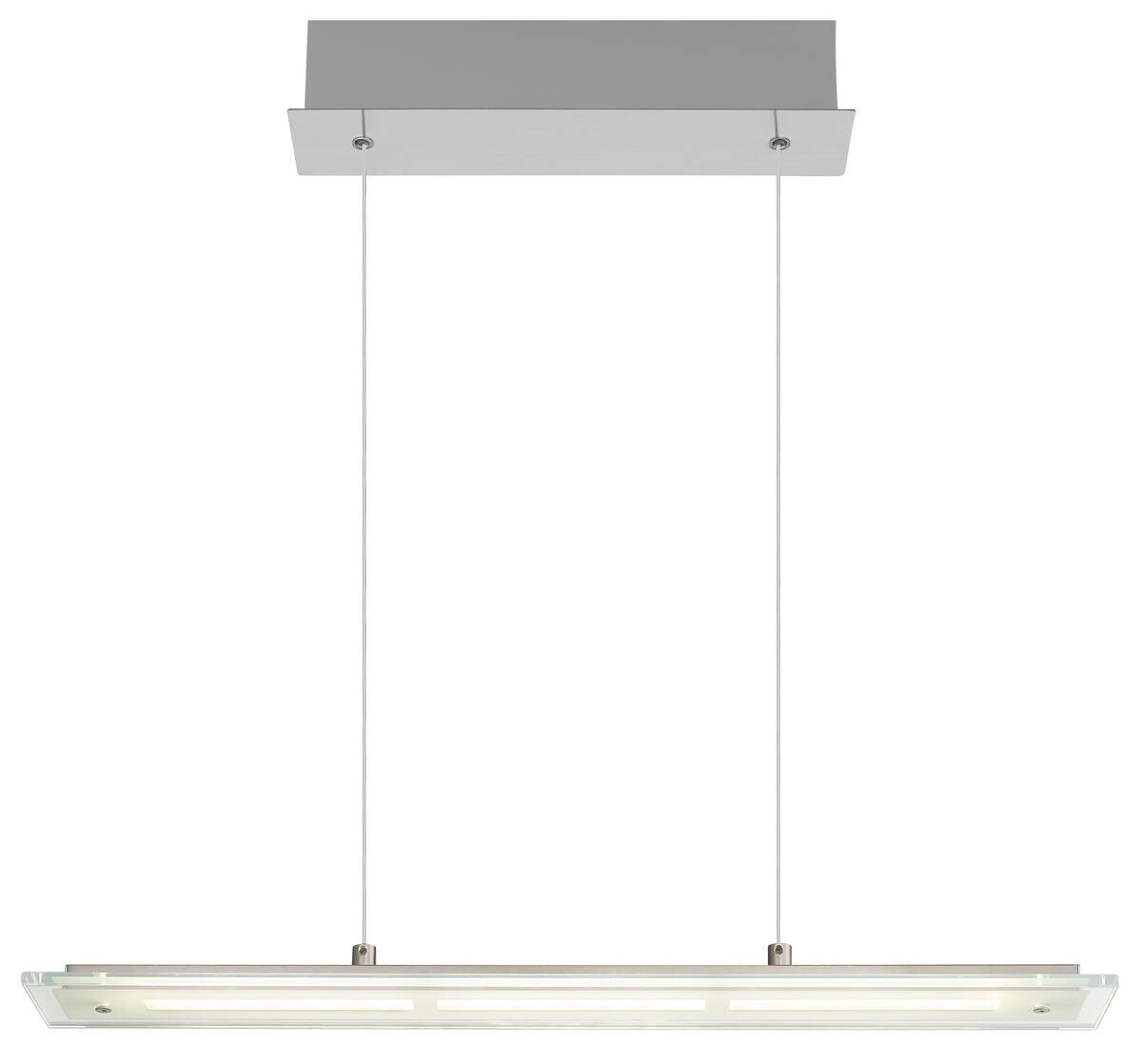 GLOBO Pendelleuchte nickel matt klar Metall Glas B/H/L: ca. 9x150x64 cm 1.0 Brennstellen