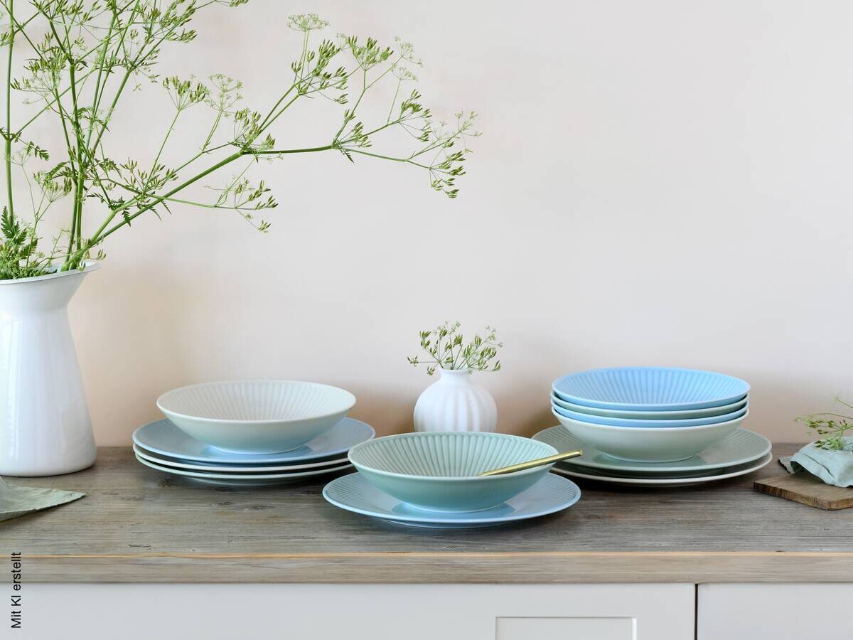 CreaTable Tafelservice Valencia bunt Porzellan 12 tlg.