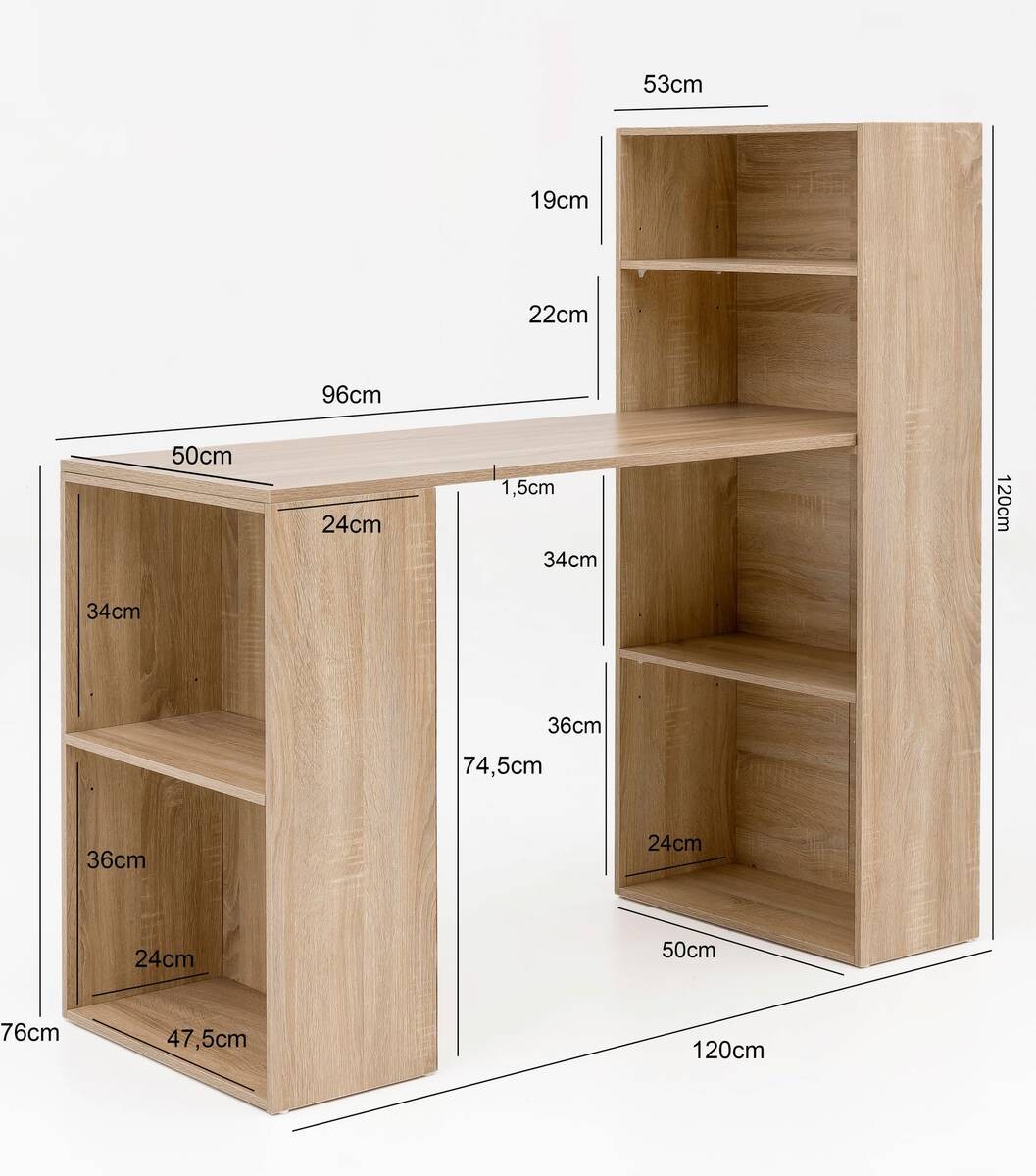 Schreibtisch Eiche Sonoma Nachbildung B/H/T: ca. 50x120x120 cm