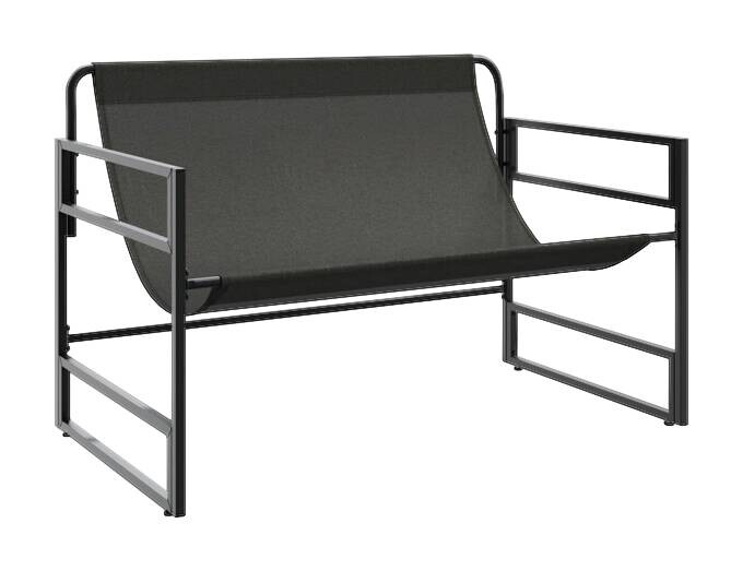 vidaXL Gartenbank schwarz Polyester B/H/L: ca. 67x76x113 cm