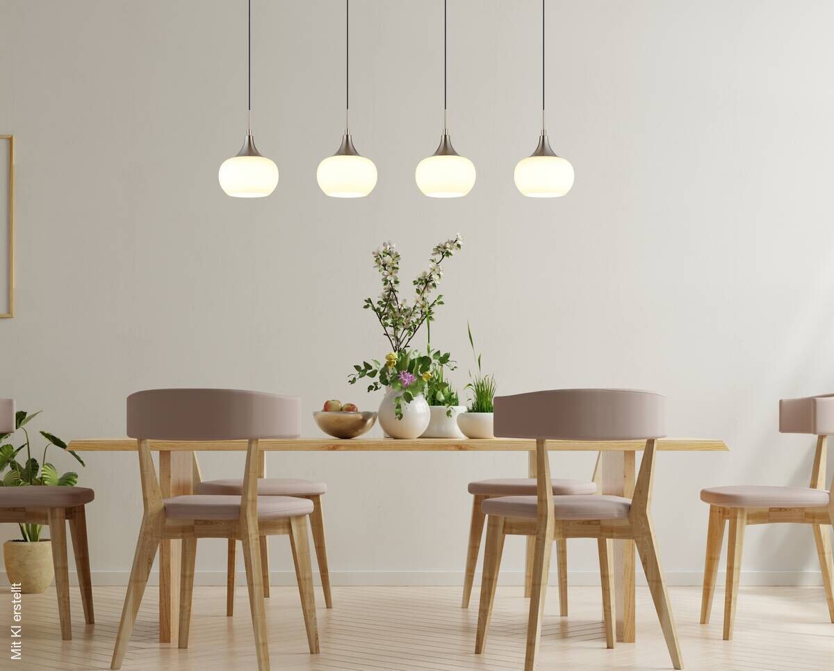 GLOBO LED-Pendelleuchte nickel Opal Metall Glas B/H/L: ca. 15x150x90 cm 1 Brennstellen