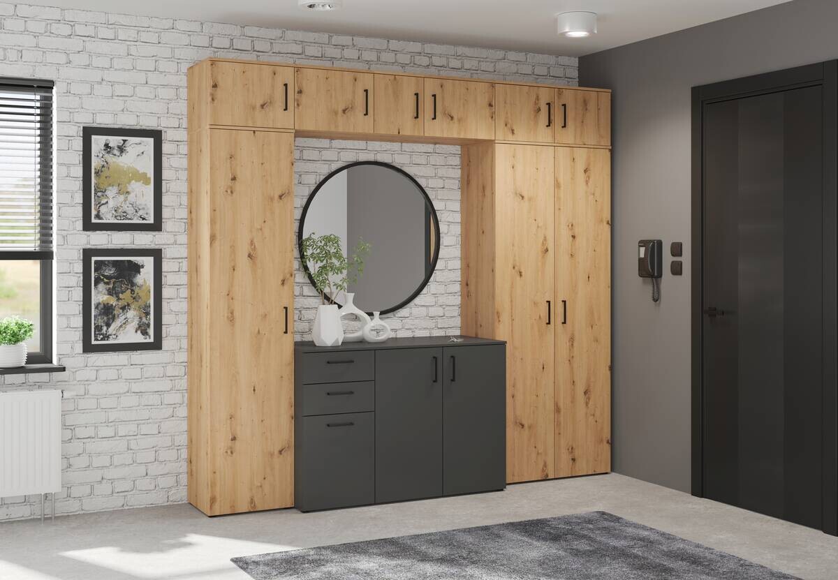 Aufsatz Multi-Stauraum Typ 9 Eiche Artisan Nachbildung B/H/T: ca. 45x35x40 cm