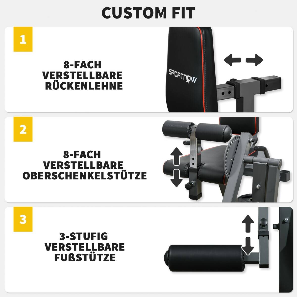 SPORTNOW Beinstrecker schwarz Stahl B/H/L: ca. 90x105x100 cm