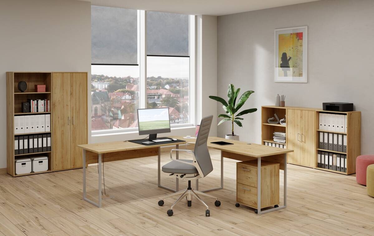 Rollcontainer Eiche Artisan Nachbildung B/H/T: ca. 38x57x39 cm
