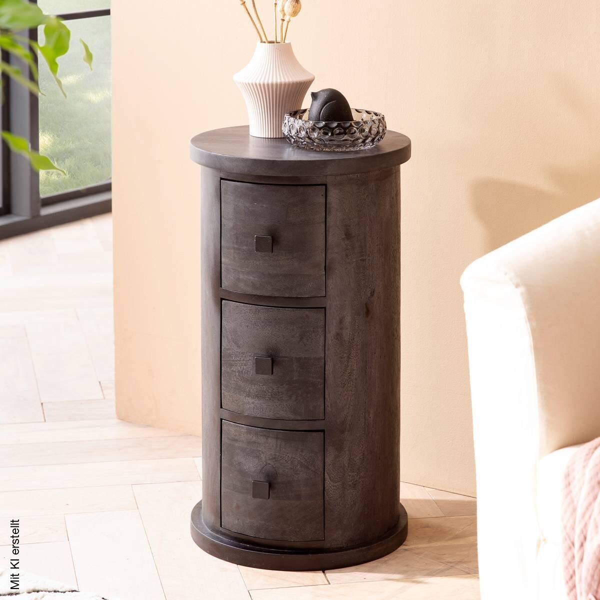 Sideboard schwarz B/H/T: ca. 34x65x34 cm