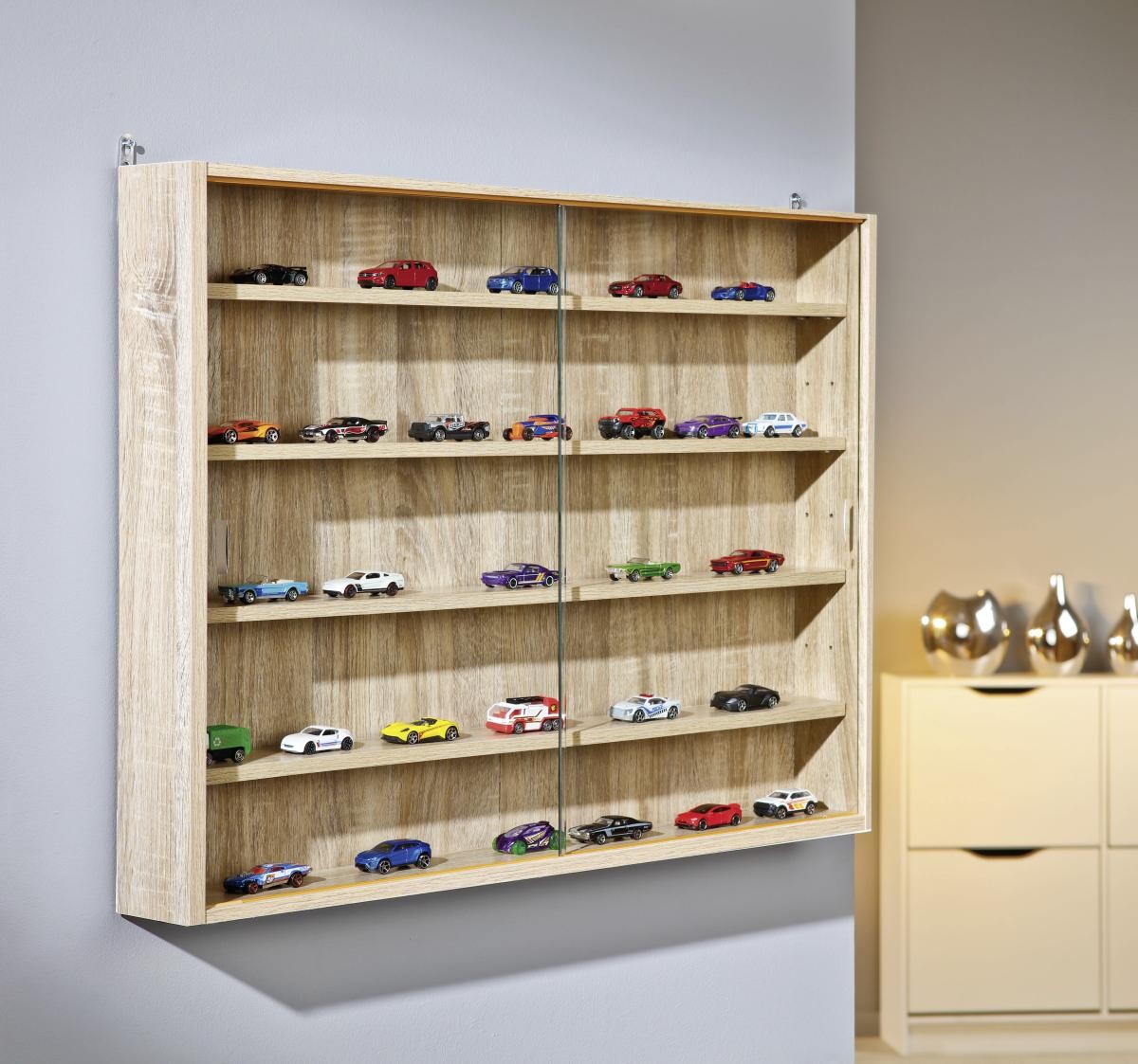 Vitrine Collectiziony Eiche Sonoma Nachbildung Holzwerkstoff B/H/T: ca. 80x60x10 cm
