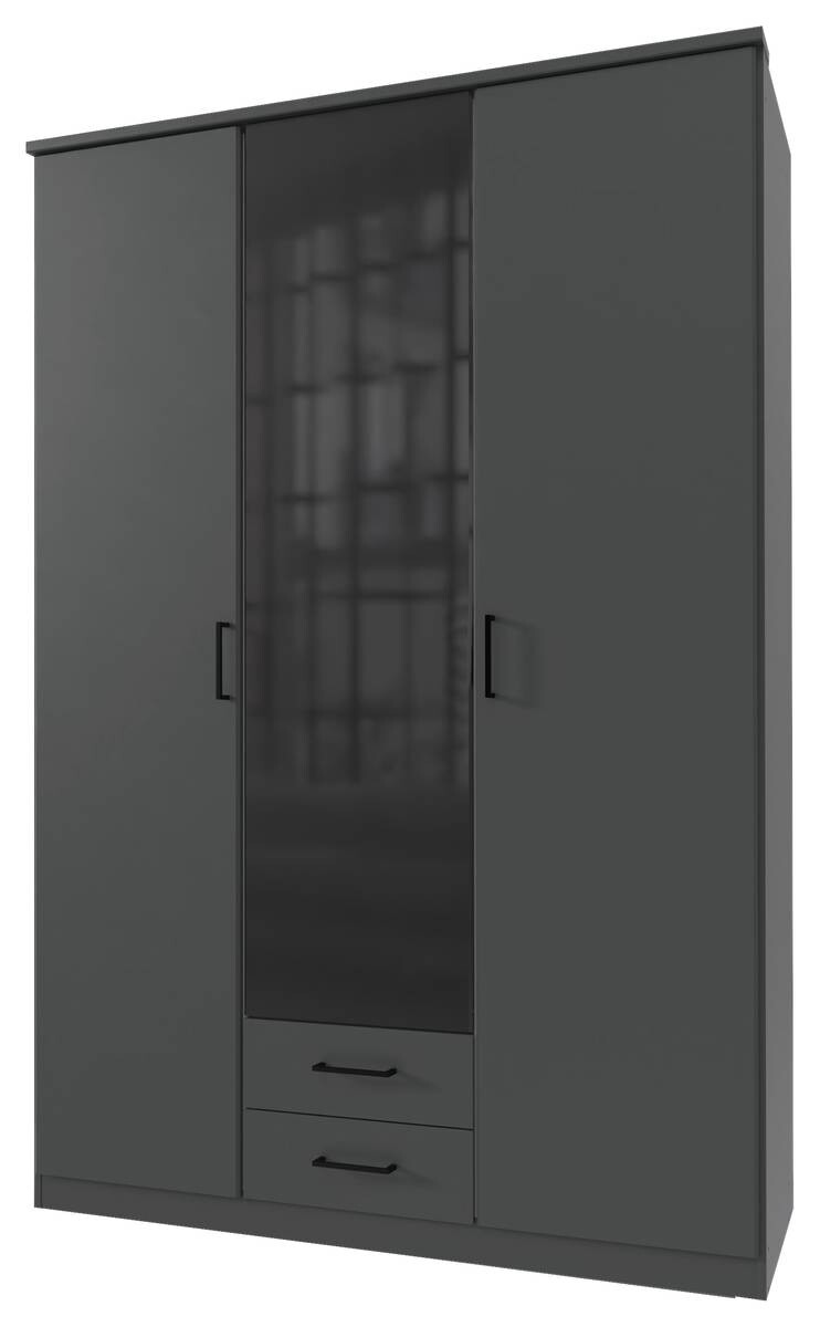 Kleiderschrank Soest Graphit schwarz B/H/T: ca. 135x199x58 cm