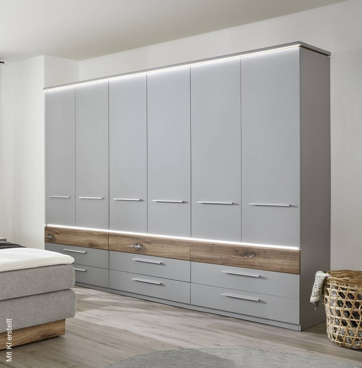 Kleiderschrank Tulsa Arktisgrau Oak Flagstaff Nachbildung B/H/T: ca. 301x229x61 cm