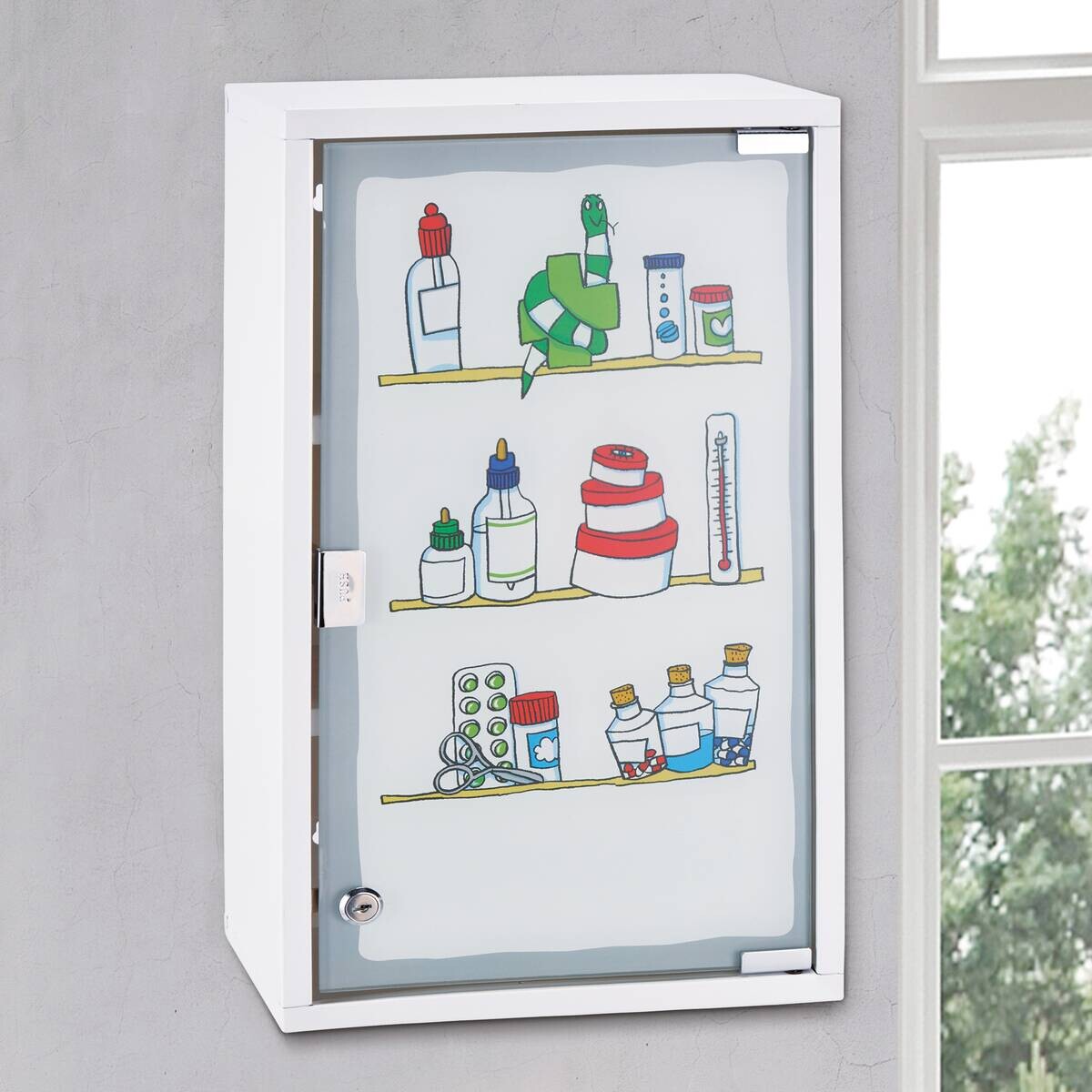 Medizinschrank weiß Stahl B/H/T: ca. 30x50x15 cm