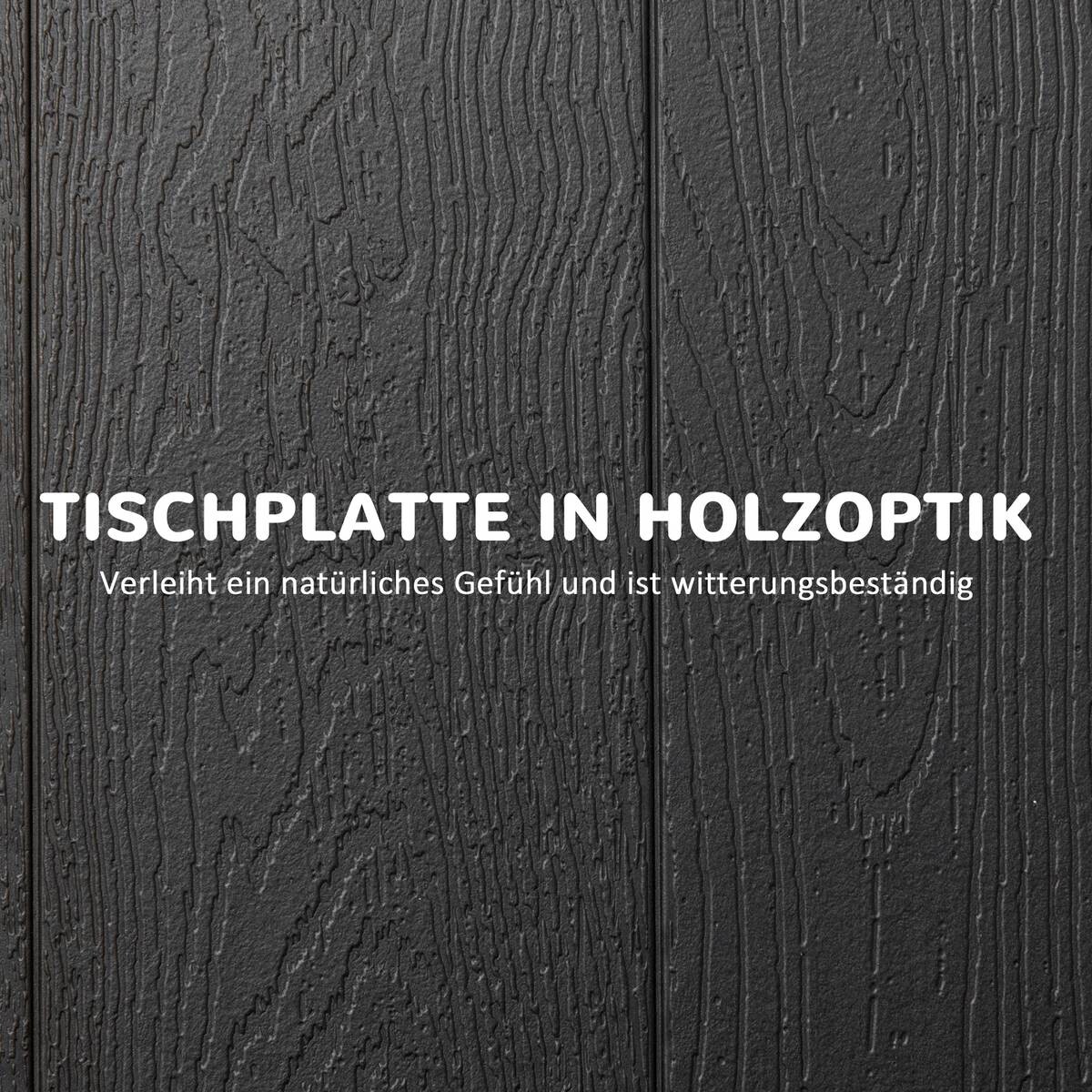 Outsunny Gartentisch dunkelgrau Polyethylen B/H/L: ca. 75,5x73x180 cm