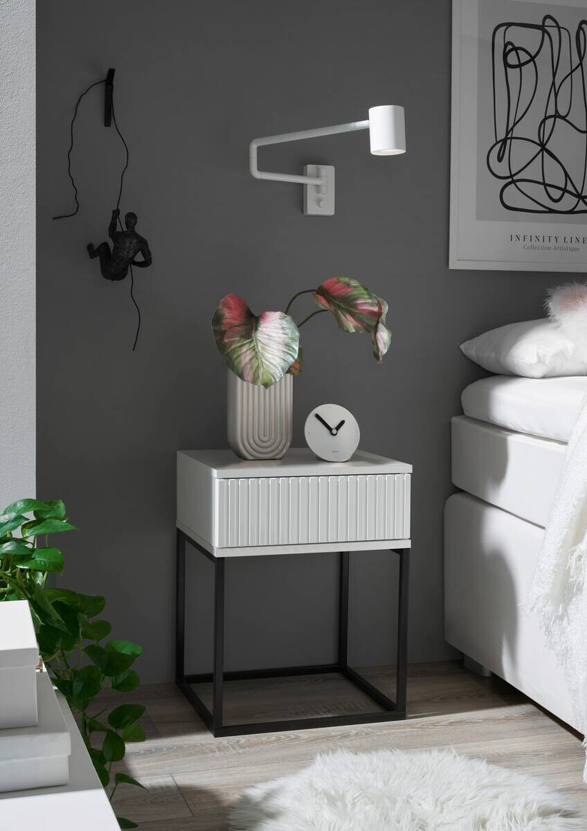 Nachtkonsole Marle weiß B/H/T: ca. 40x52x39 cm