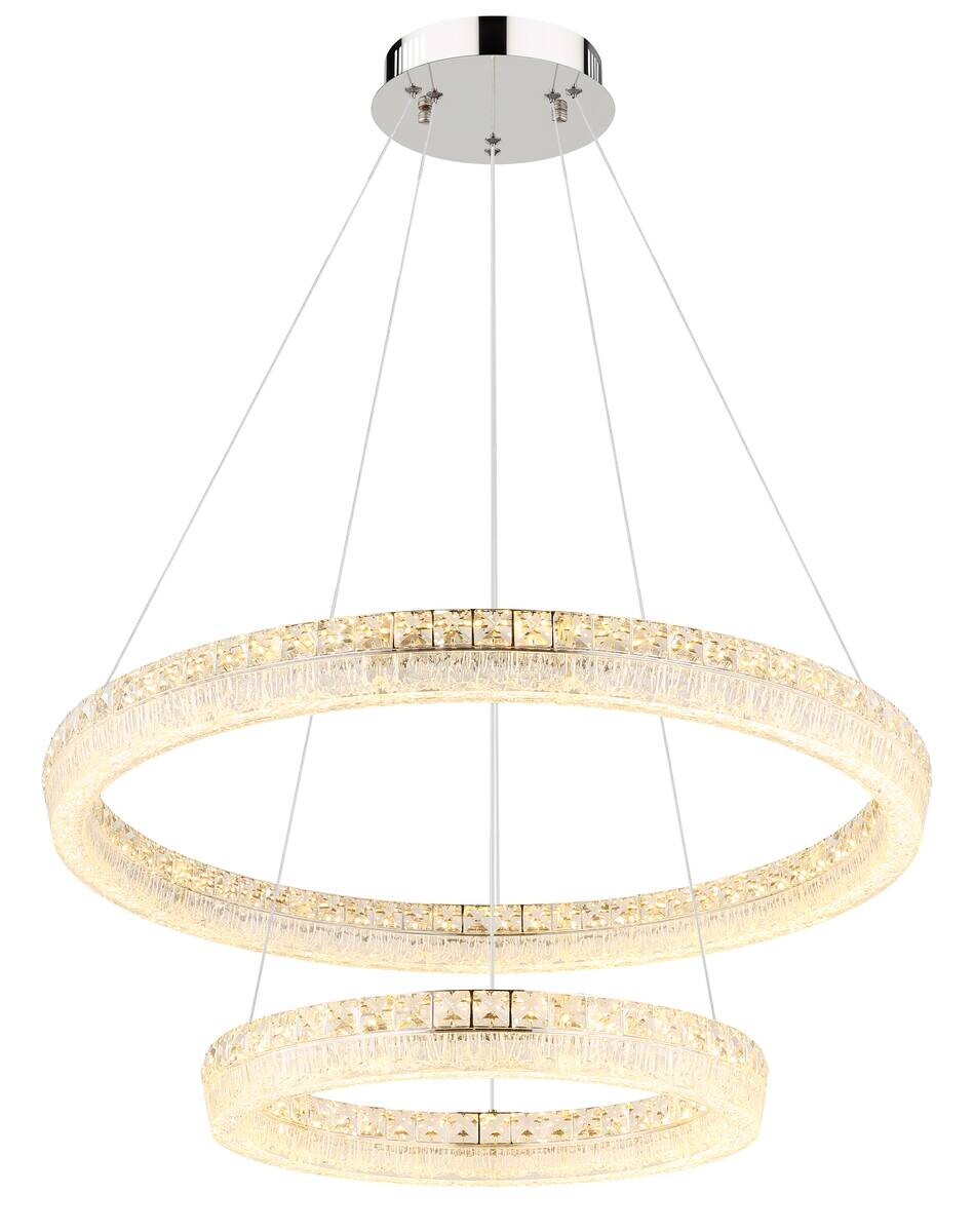 GLOBO Hängeleuchte klar Chrom Acryl Metall Glas H/D: ca. 120x80 cm 1.0 Brennstellen