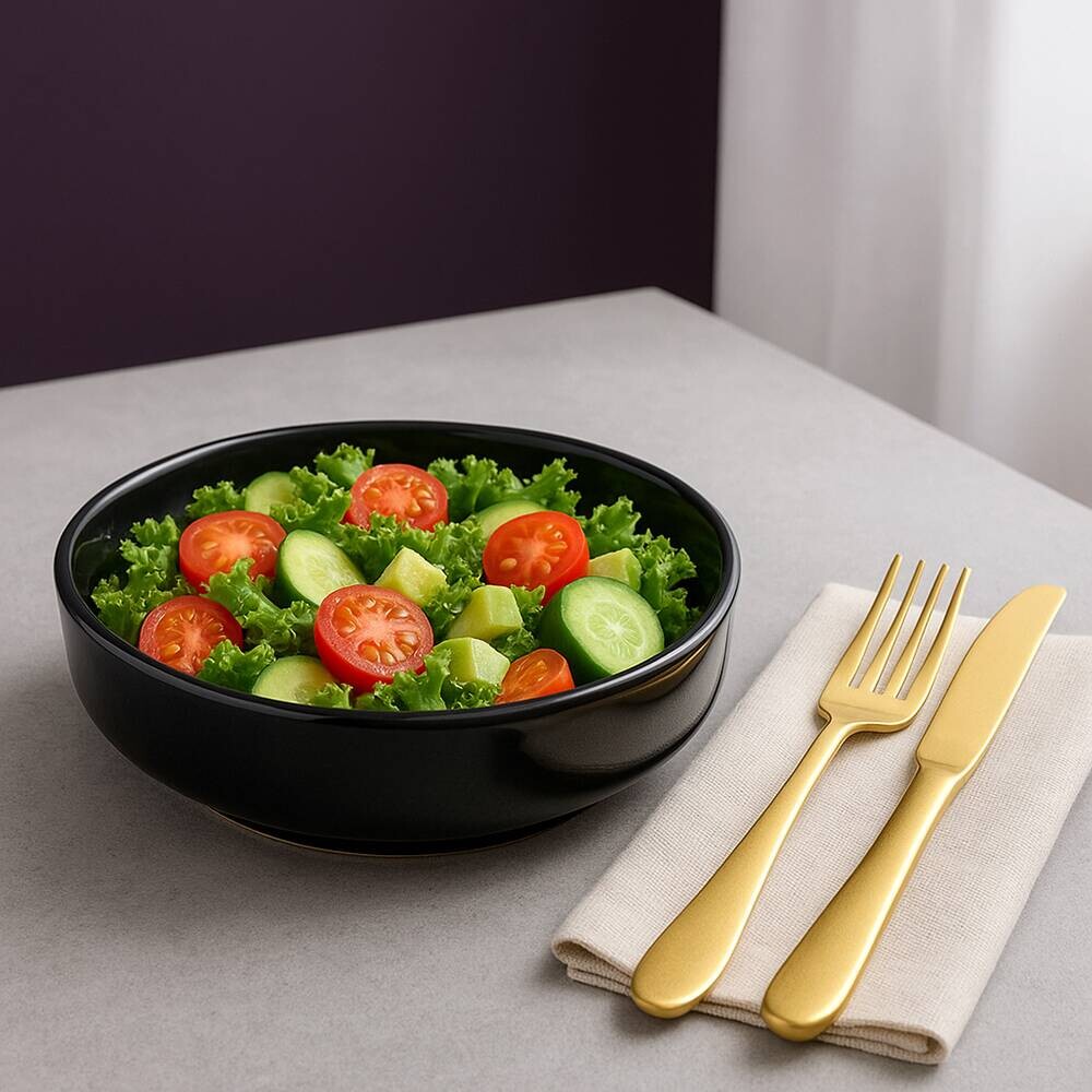 Berndorf Salatschüsselset schwarz Porzellan B/H/L: ca. 26x6,5x26 cm