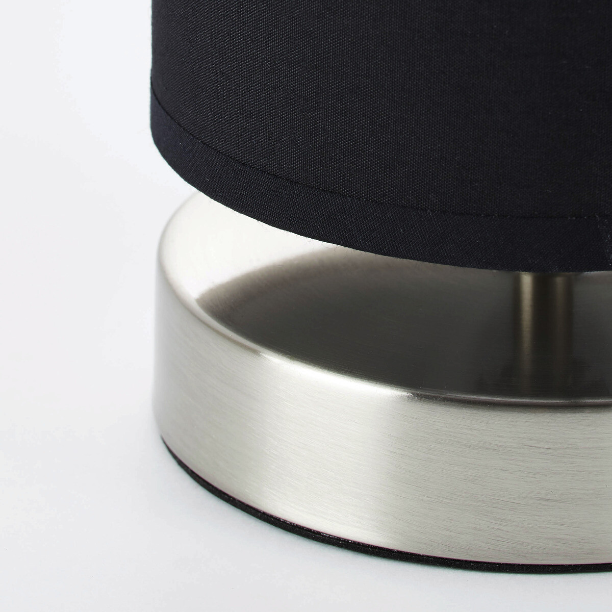 Brilliant Tischleuchte Claire schwarz nickel matt Stoff Metall H/D: ca. 25,5x12 cm E14 1 Brennstellen