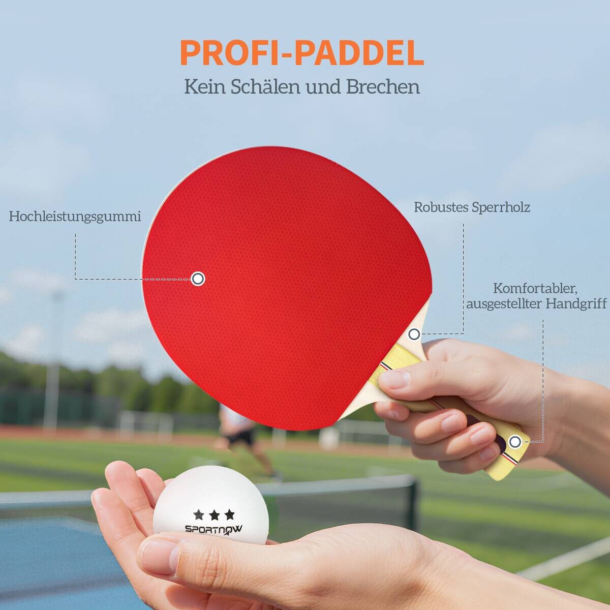 SPORTNOW Tischtennisschläger B/H/L: ca. 15,2x1x25,8 cm