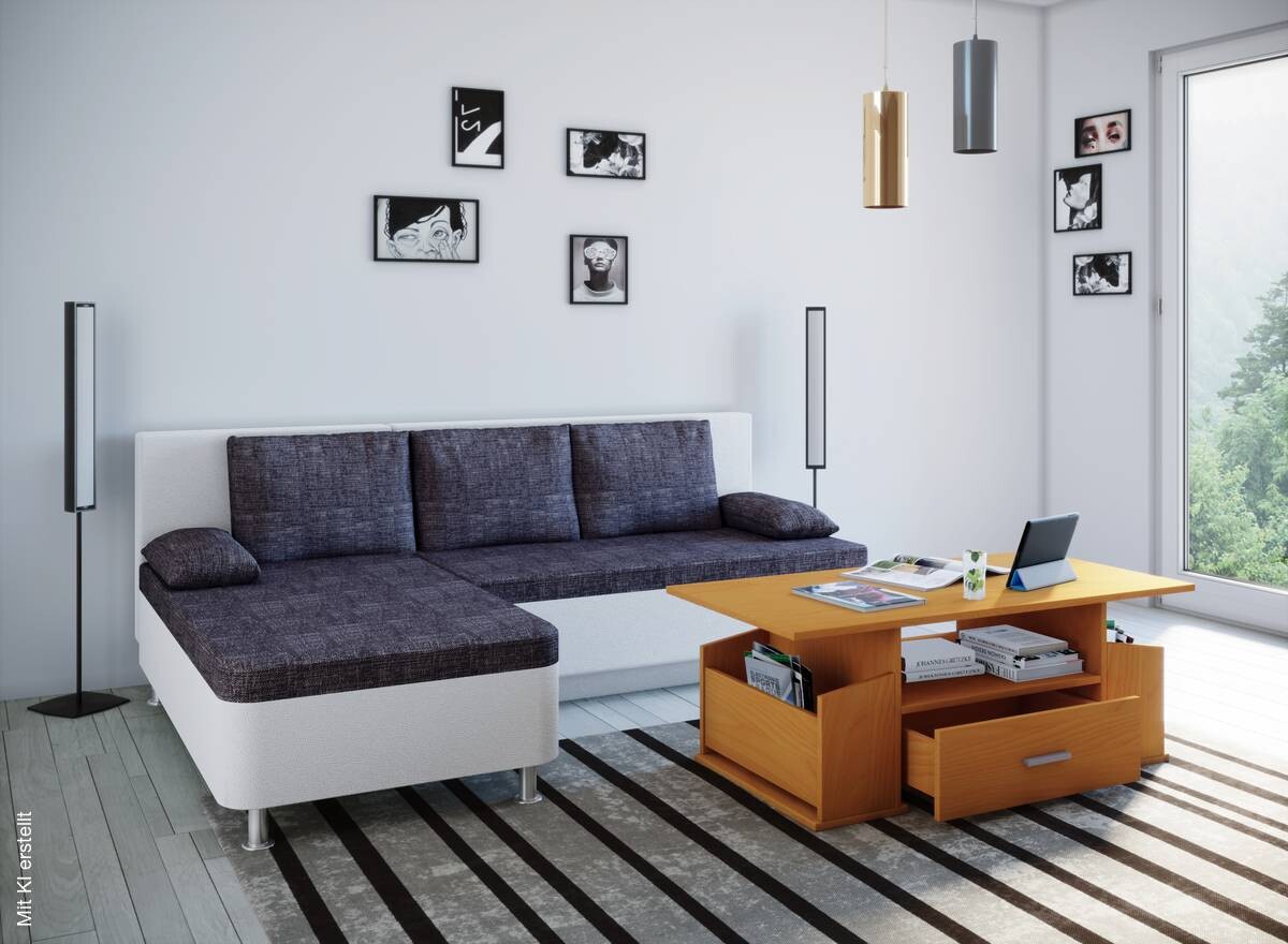 Couchtisch Junata buche Nachbildung B/H/T: ca. 110x44x52 cm