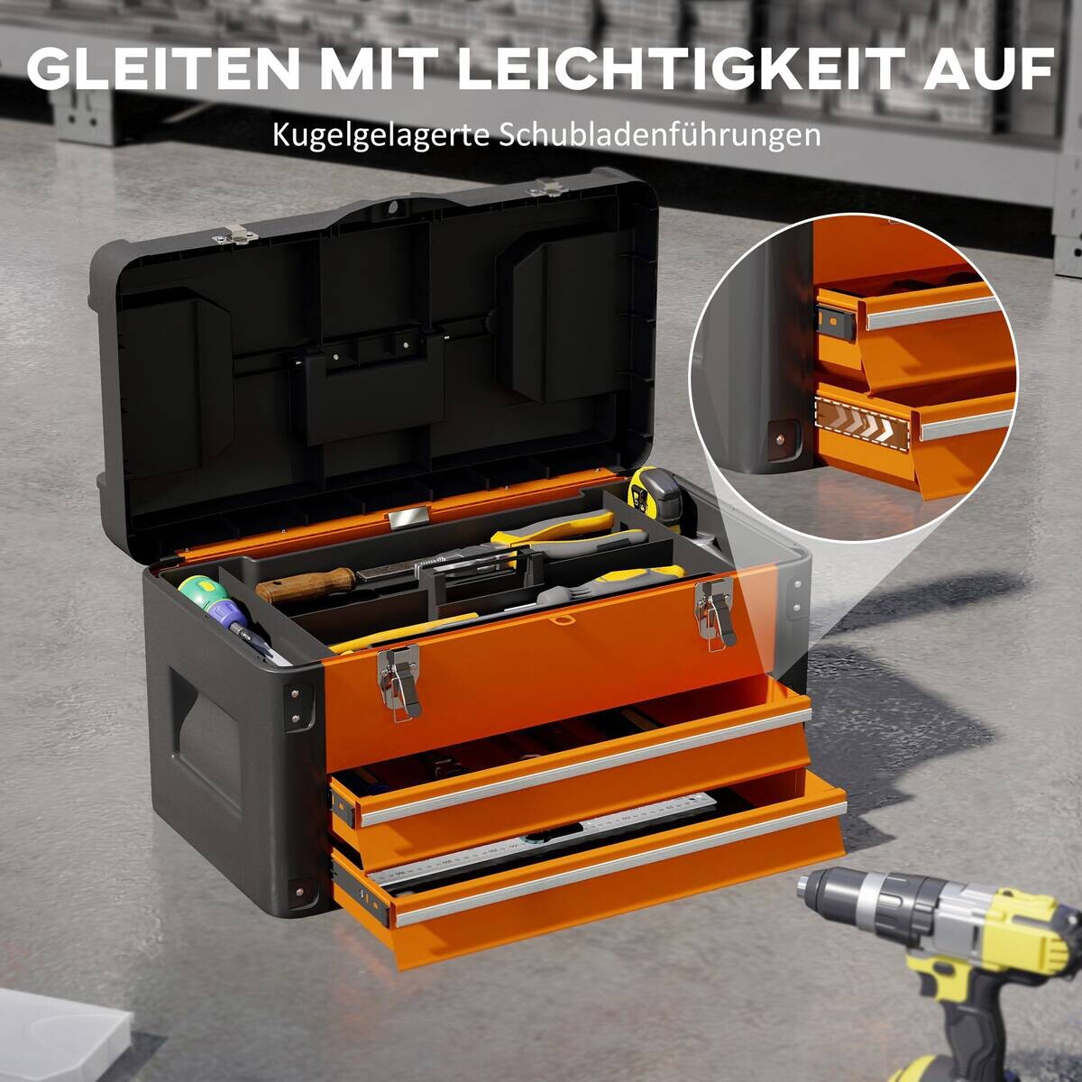 Werkzeugkiste B/H/T: ca. 49,7x28,9x25,3 cm
