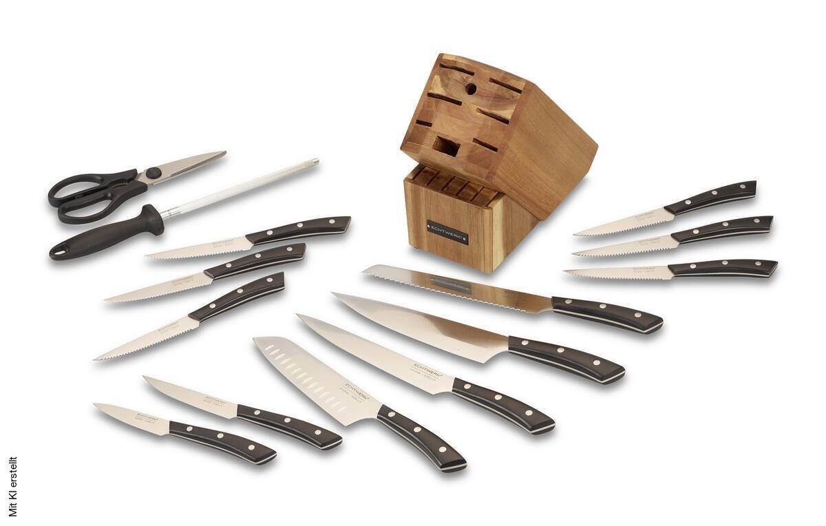 ECHTWERK Messerblock Premium braun Stahl 15 tlg.