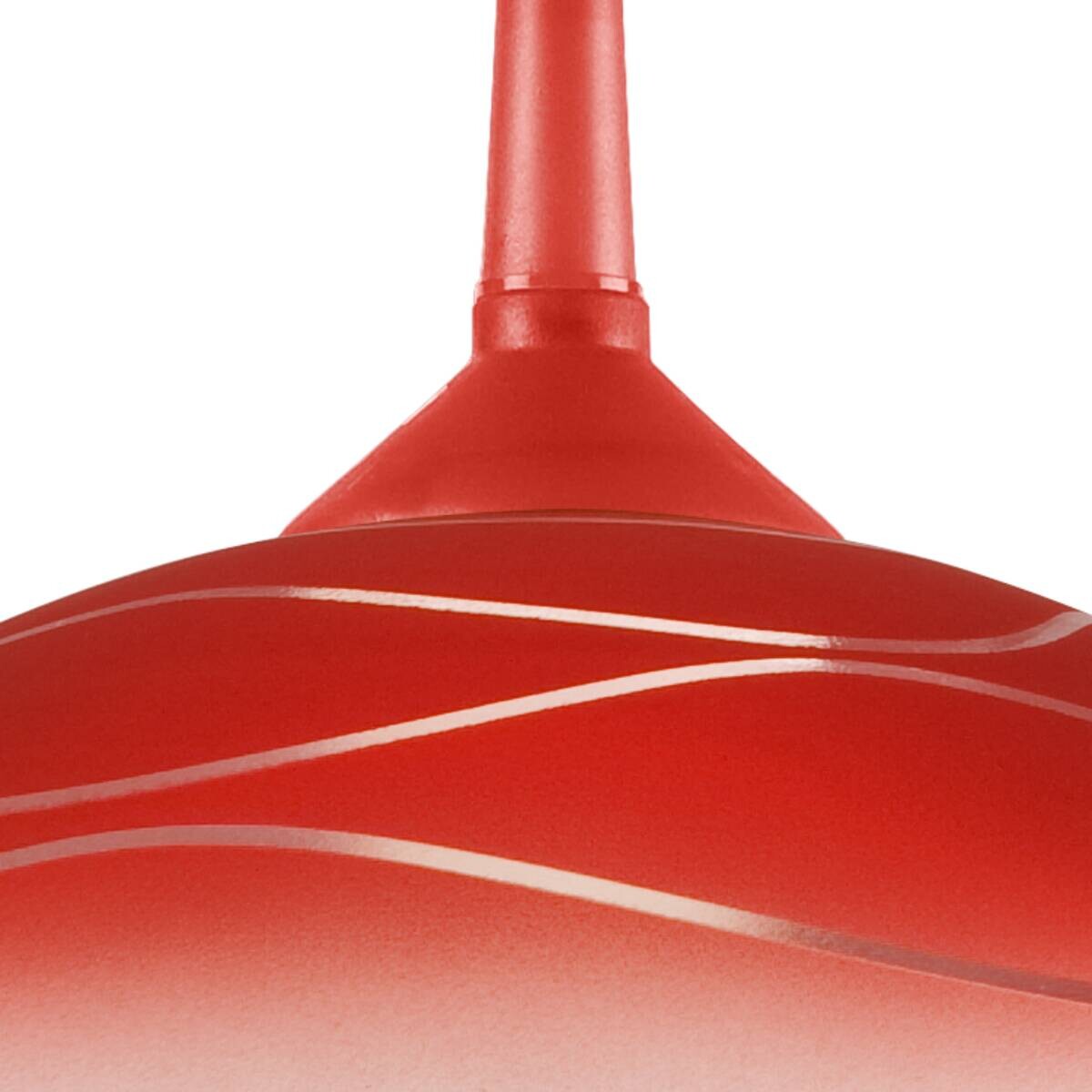 Lamkur Hängeleuchte rot Glas B/H/L: ca. 31x17x31 cm E27 1 Brennstellen
