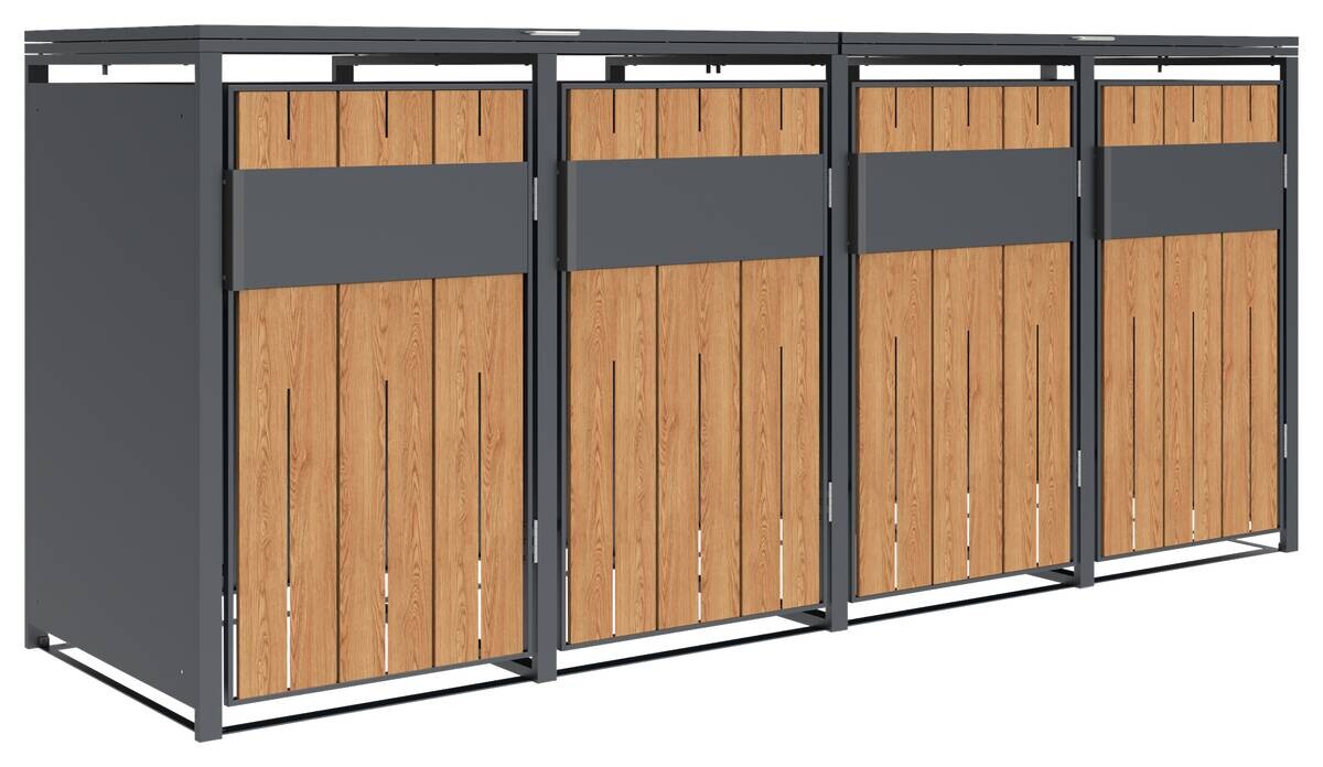 Westmann Mülltonnenbox Varius Holzoptik B/H/L: ca. 265x116x80 cm