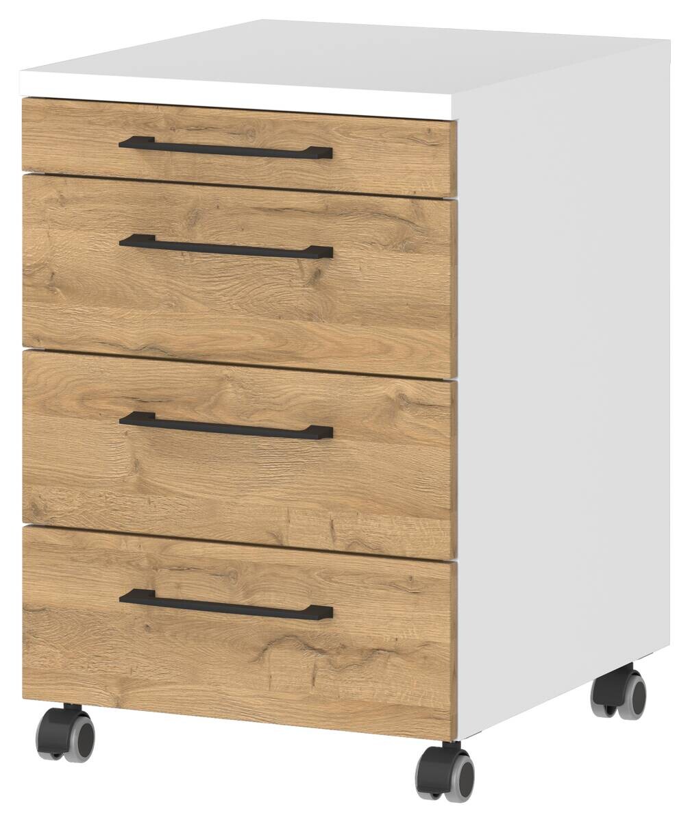 Rollcontainer 4251-559 Eiche Grand-Son Nachbildung weiß B/H/T: ca. 42x61x49 cm