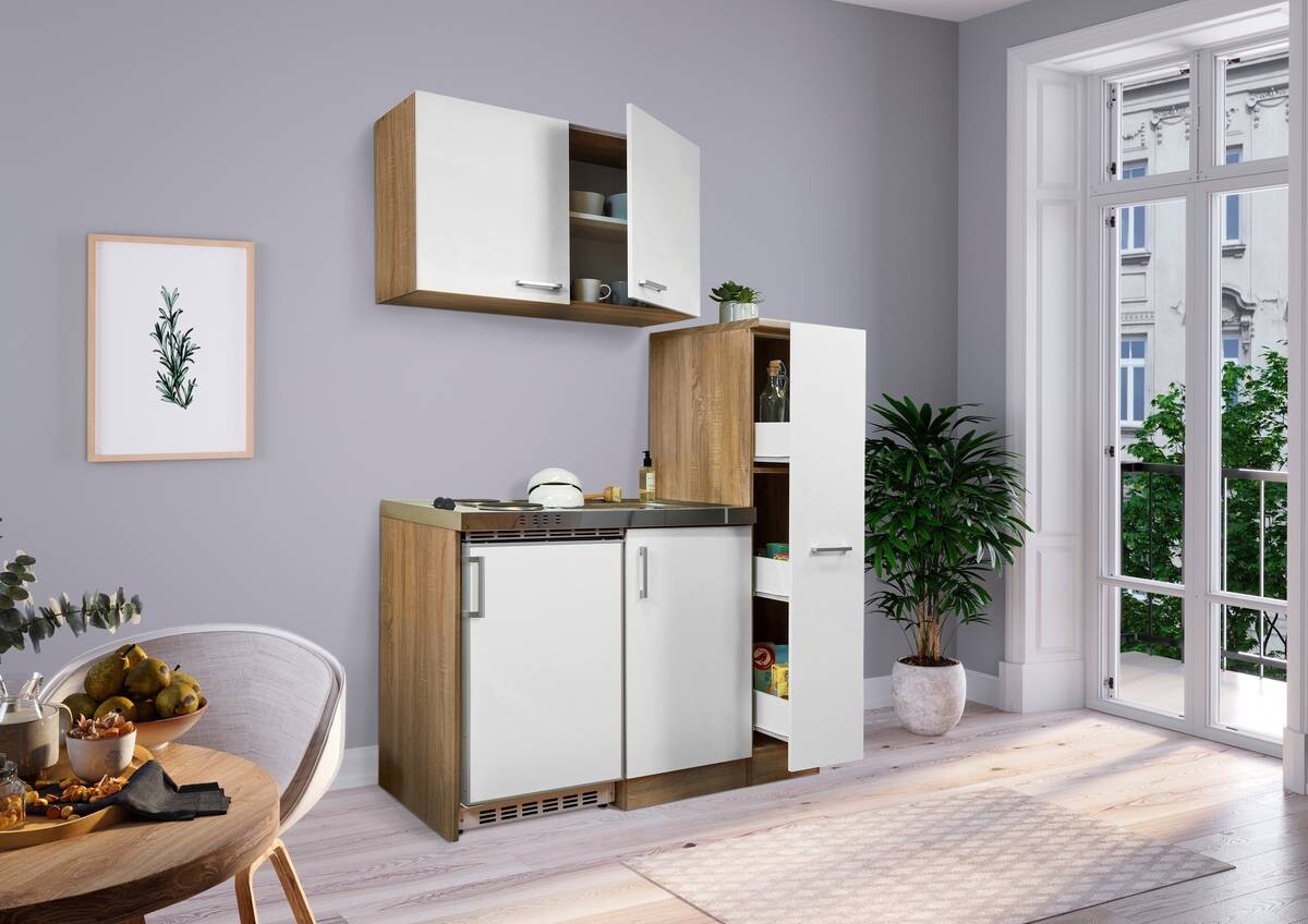 Respekta Miniküche 130 weiß matt B/H/T: ca. 130x200x60 cm