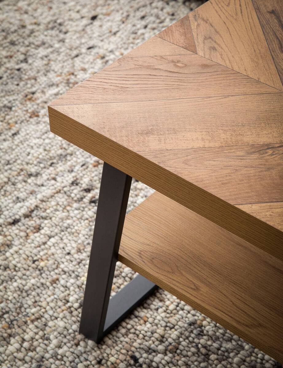 Wohnling Couchtisch Eiche schwarz MDF Eisen B/H/T: ca. 100x41x40 cm