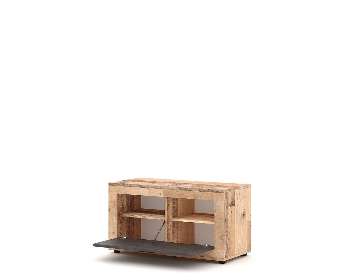 Schuhschrank LUNA 2 Eiche Matera Nachbildung Beton Optik B/H/T: ca. 88,9x48x40 cm