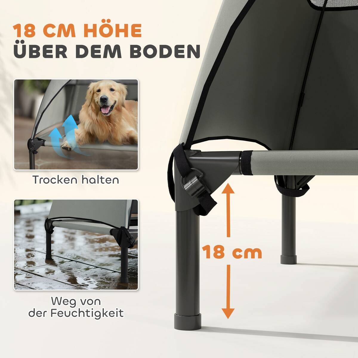 PawHut Hundeliege hellgrau Polyester B/H/L: ca. 76x99x106 cm