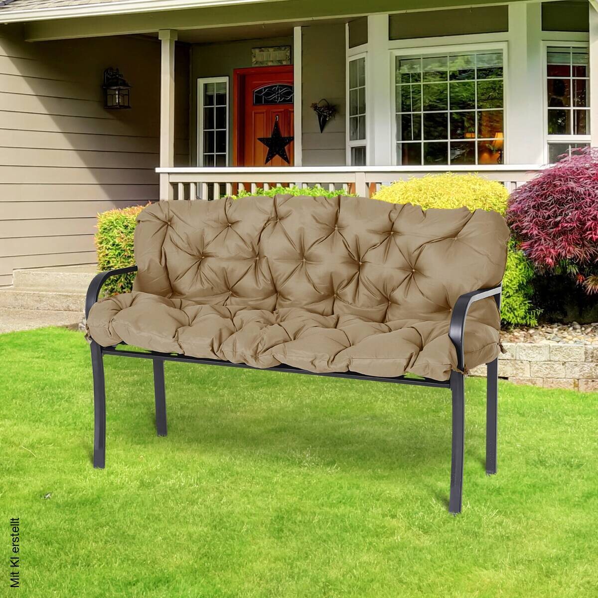 Outsunny Bankauflage khaki Schaumstoff B/H/L: ca. 98x8x150 cm