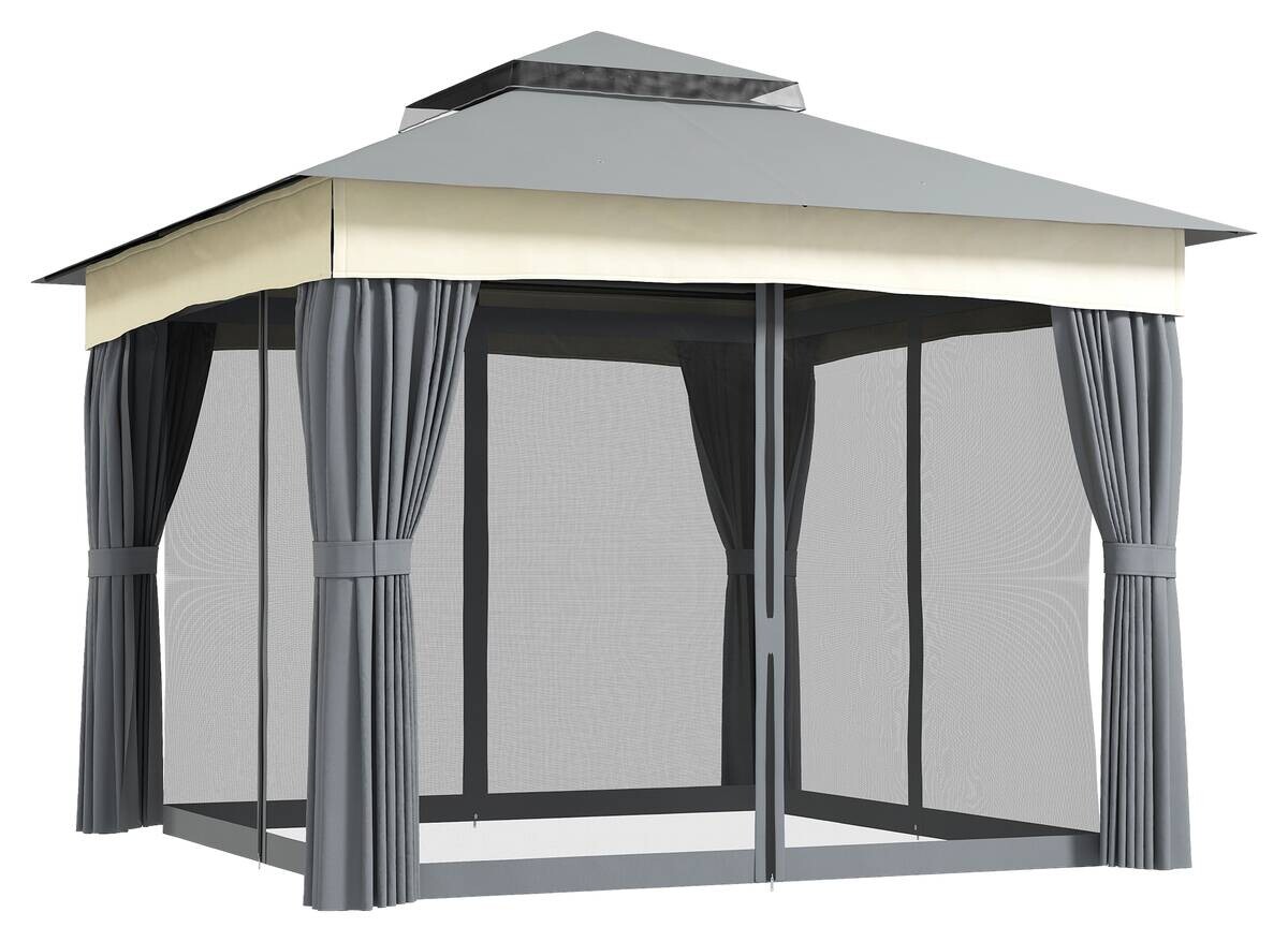 Outsunny Pavillon dunkelgrau Polyester B/H/L: ca. 306x269x306 cm