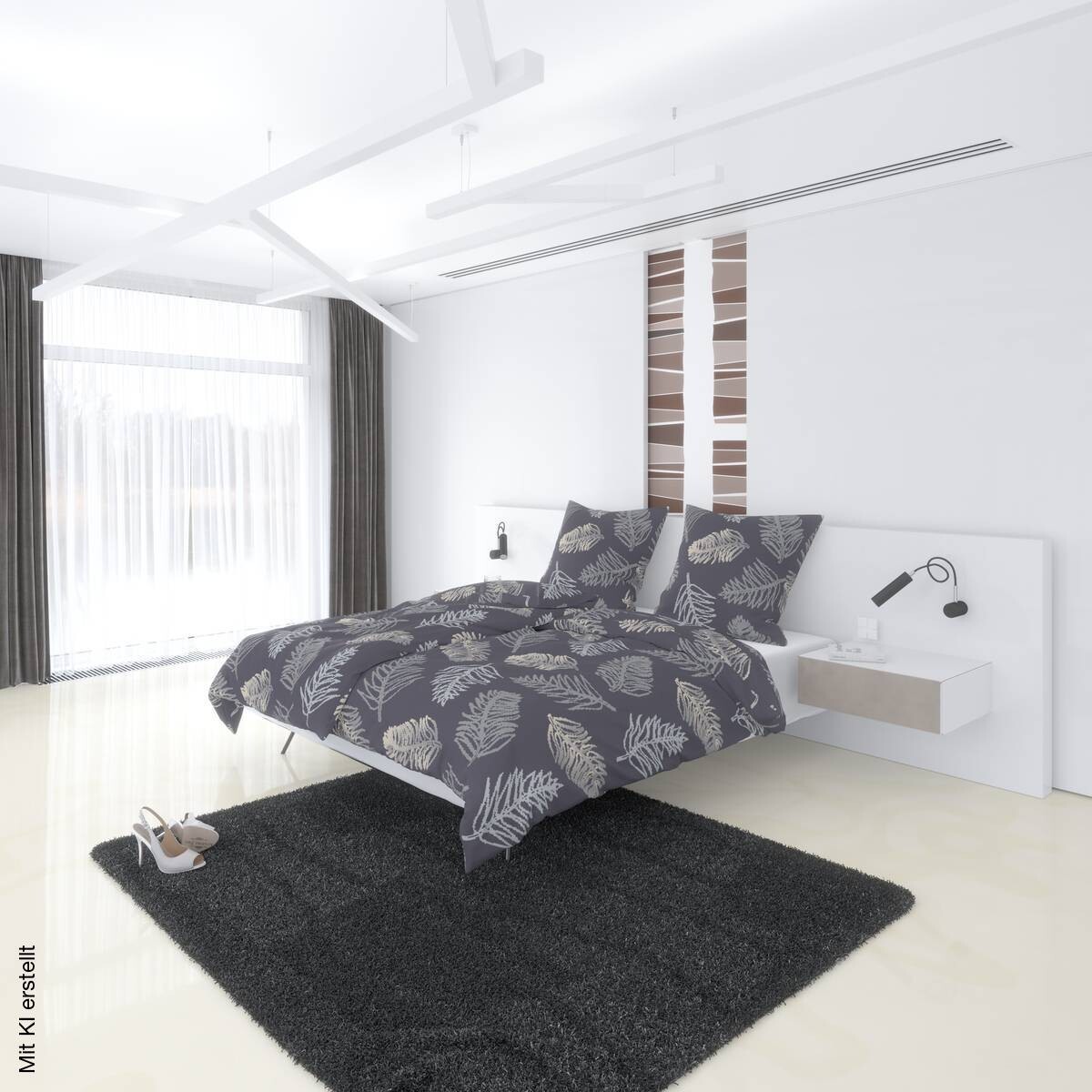 Microfaser Bettwäsche anthrazit Polyester B/L: ca. 135x200 cm