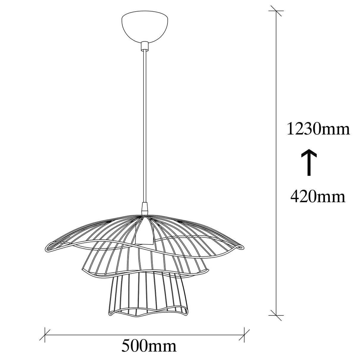 Opviq Pendelleuchte schwarz Eisen B/H/T/L/D: ca. 50x123x50x50x50 cm E27 1 Brennstellen