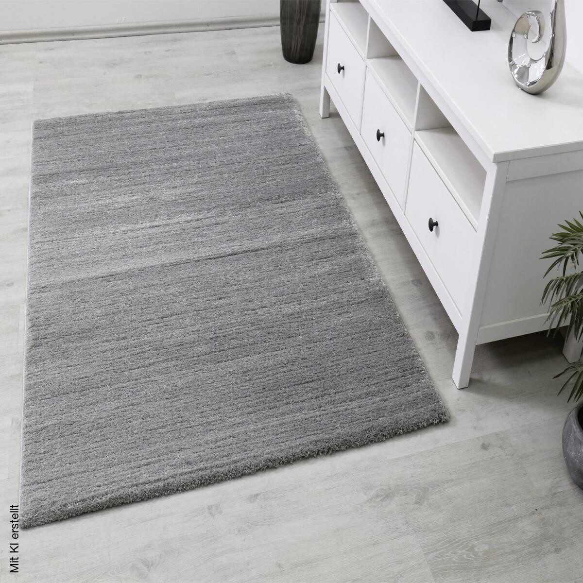 Hochflorteppich Monza grau B/L: ca. 120x170 cm