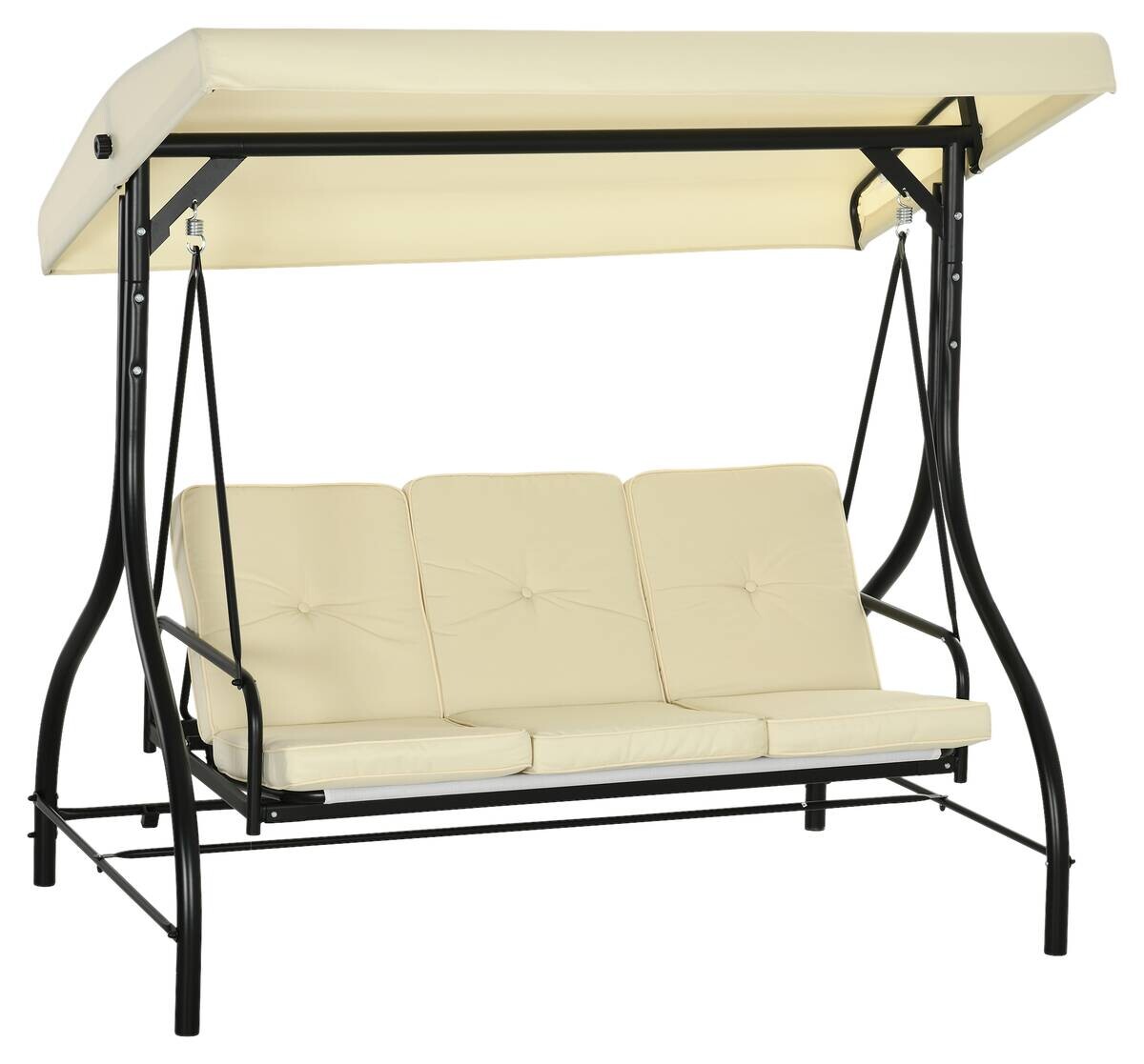 Outsunny Hollywoodschaukel beige Stahl B/H/L: ca. 117x175x195 cm