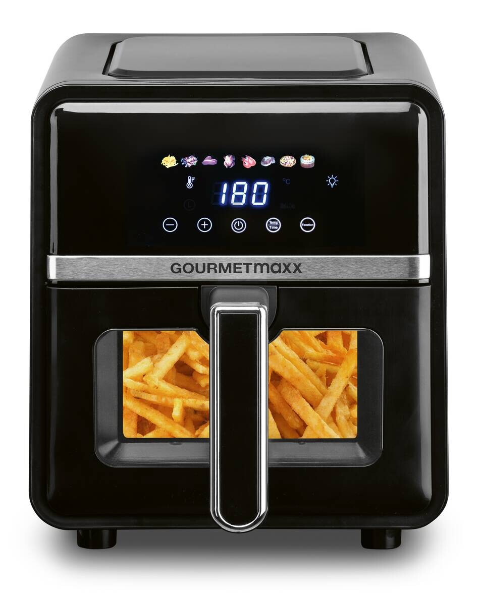 GOURMETmaxx Heißluftfritteuse 16539 schwarz Edelstahl B/H/L: ca. 25x30x36,5 cm ca. 5 l