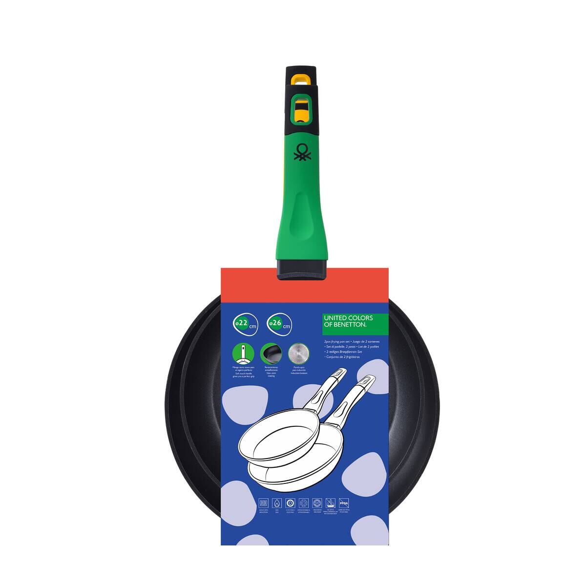 BENETTON Pfannenset Rainbow grün Aluminium 2 tlg.