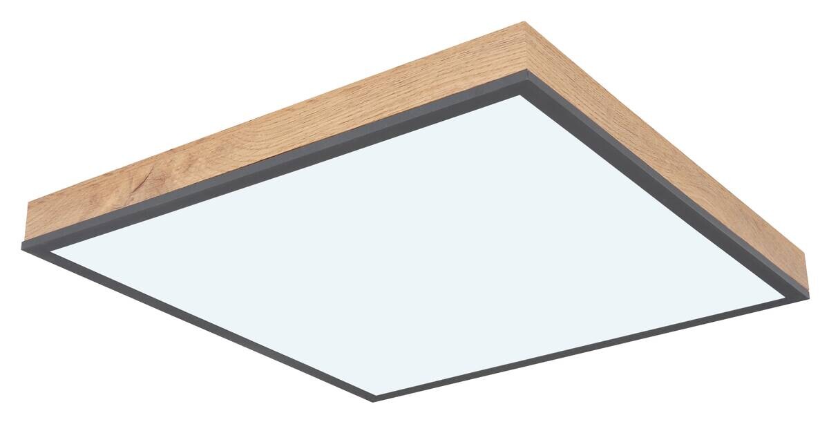GLOBO LED-Deckenleuchte Graphit Holzoptik Aluminium Acryl MDF B/H/L: ca. 45x7,6x45 cm 1 Brennstellen